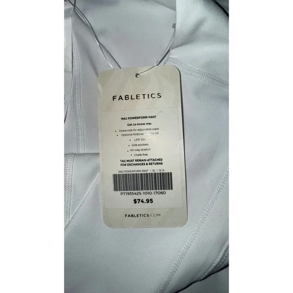 Fabletics Maj Powerform Pant White High Rise Joggers Side Pockets Womens XL NWT - Picture 7 of 8